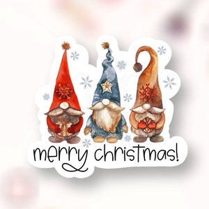 Vrolijke Kerst Sticker PNG, Winter Kabouters, Small Business Package Labels, Cute Shop Envelop Zeehonden, Cricut Avery Design Download SVG