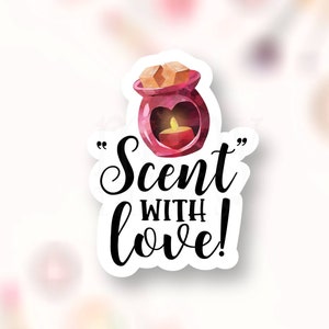 Sent With Love Sticker PNG, Scented Wax Melt Business Label, Candle ...