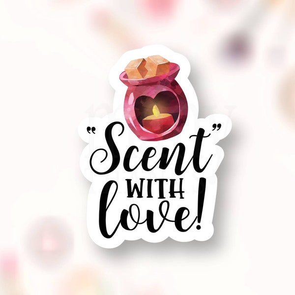Sent with Love Sticker PNG, Scented Wax Melt Business Label, Candle Package Stickers, Cute Funny Pun, Essential Oils Seal, Cricut Avery SVG