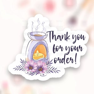 Gracias por su pedido Pegatina PNG, Cera perfumada Melt Warmer Small Business Labels, Cute Shop Package Seals, Descargar Cricut Avery SVG