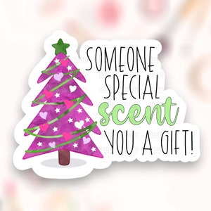 Quelqu’un vous a envoyé un autocollant cadeau PNG, soap candle wax melt small business label, mignon christmas tree package seals, télécharger Cricut Avery SVG