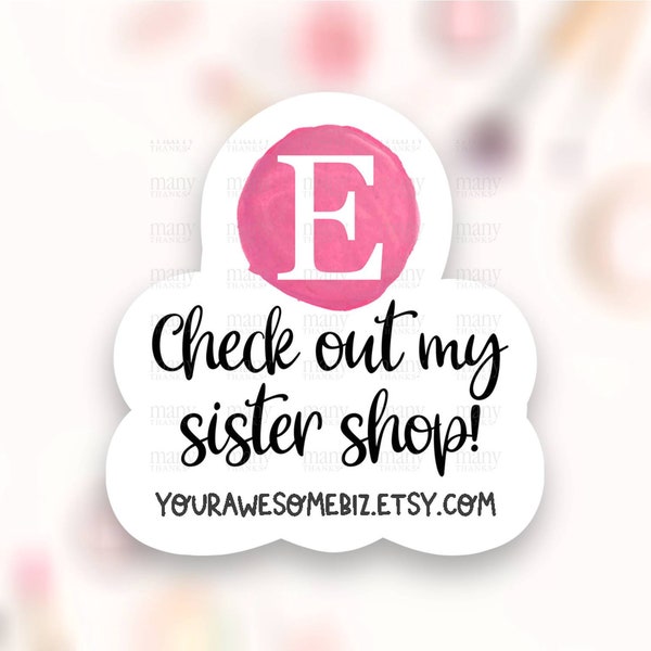 DIY Personalized Etsy Sticker PNG, Sister Shop Social Media Small Business Label, Cute Happy Mail Marketing Seals, Cricut Avery Download SVG