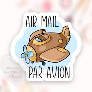 Air Mail Sticker PNG, Par Avion Envelop Zeehonden, Small Business Pakket Label, Cute Shop Shipping Supplies, Cricut Silhouette Print Cut Avery