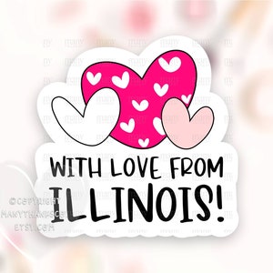 Van Illinois Sticker PNG, Small Business Happy Mail Label, Cute Heart With Love Thank You Package Seal, Cricut Avery Print Cut Download SVG