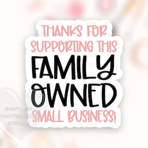 Vielen Dank für die Unterstützung dieses Familienunternehmen Sticker PNG, Süße Happy Mail Shop Paket Etiketten, Cricut Silhouette Avery Print Cut SVG