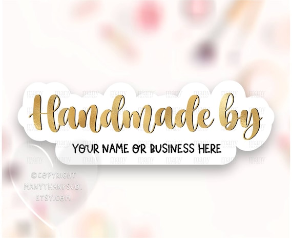 Cricut Avery Download SVG Add Your Website Name Shop Package Seal Handmade By Gold Foil Small Business Label DIY Personalized Sticker PNG