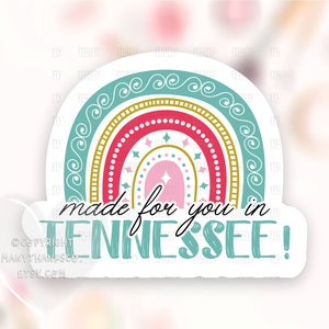 Van Tennessee Sticker PNG, Small Business Happy Mail Label, Cute Boho Rainbow Thank You Package Seals, Cricut Avery Print Cut Download SVG