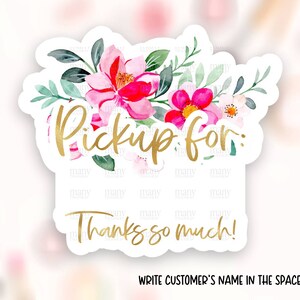 Autocollant de ramassage de porche Télécharger le modèle PNG, Fleurs roses Or Petites entreprises Étiquettes d’expédition, Printemps Été Merci Paquet Décalcomanies