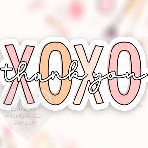 XOXO Dank u Sticker PNG, Boho Small Business Happy Mail Labels, Cute Pink Beige Shop Packaging Seals, Cricut Avery Print Cut Download SVG