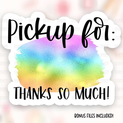 Porch Pickup Sticker Download Rainbow Foil Small Business Etsy