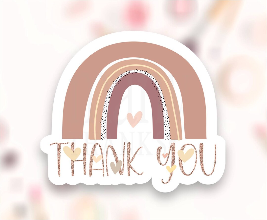 Thank you! Rainbow stickers. PNG. Digital and printed files. By