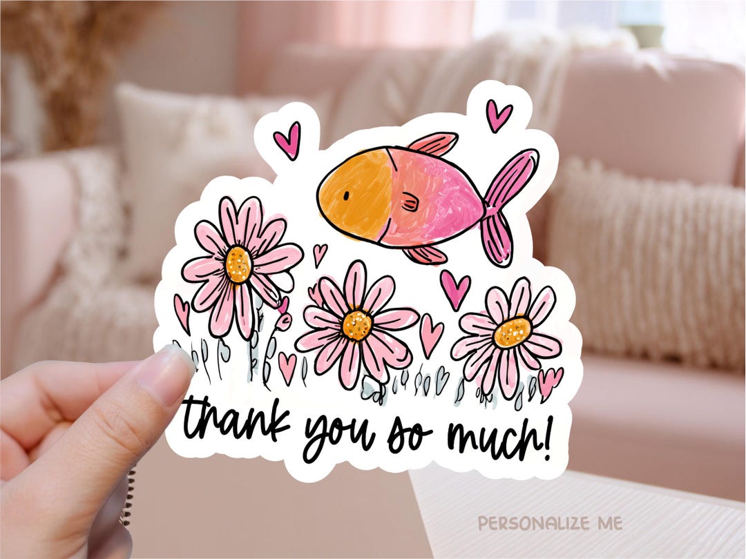 Thank You So Much Printable Sticker PNG Cute Fish Illustration Print thank-you-so-much-printable-sticker-png-cute-fish-illustration-print