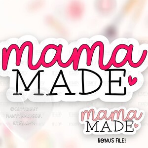mama gemaakt sticker PNG, kleine bedrijf happy mail labels, leuke handgemaakte dank u winkel pakket zegels, Cricut silhouet print gesneden download