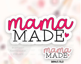 Mama Made Sticker PNG, Small Business Happy Mail Labels, Mignon Handmade Thank You Shop Package Seals, Cricut Silhouette Print Cut Télécharger