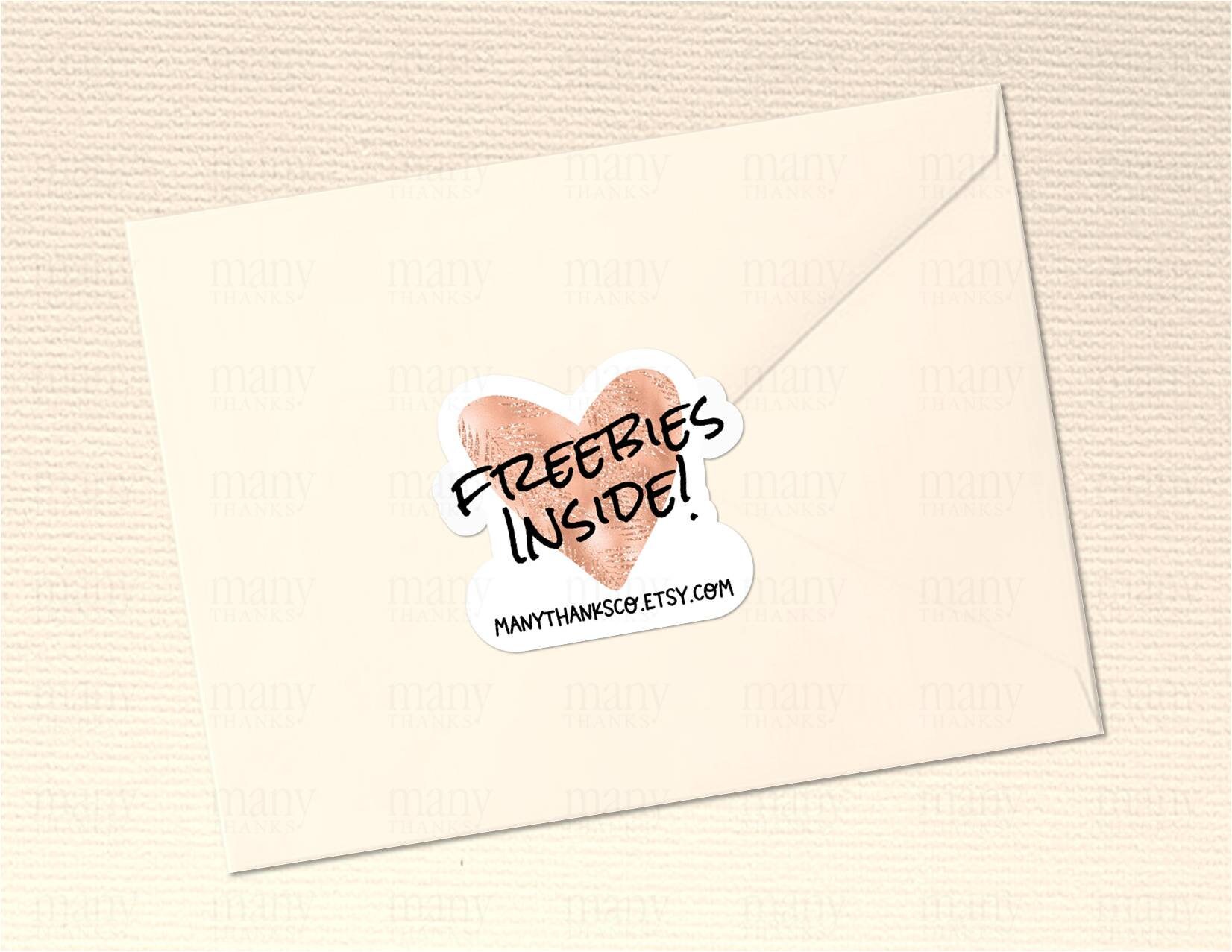 Freebies Inside Sticker PNG, Cute Small Business Thank You Labels ...