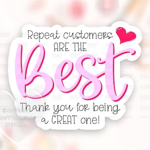 Terugkerende klanten zijn de beste sticker PNG, kleine bedrijven Happy Mail Labels, roze thank you shop pakketzegels, download Cricut Avery SVG