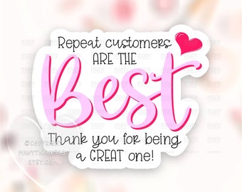 Repeat Customers are the Best Sticker PNG, Small Business Happy Mail Labels, Pink Thank You Shop Package Seals, Download Cricut Avery SVG