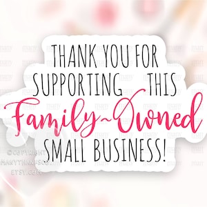 Vielen Dank für die Unterstützung dieses Familienunternehmen Sticker PNG, Süße Happy Mail Shop Paket Etiketten, Cricut Silhouette Avery Print Cut SVG