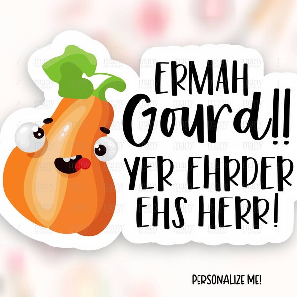 Funny Fall Pumpkin Sticker Download PNG, Autumn Gourd Pun Small Business Happy Mail Labels, Cute Thank You Shop Package Seals Template SVG