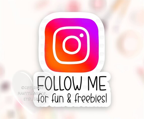 Follow Me Instagram Sticker PNG, Personalized Social Media Small Business  Label, Cute Logo Shop Package Seals, Cricut Print Cut Download SVG - Etsy UK