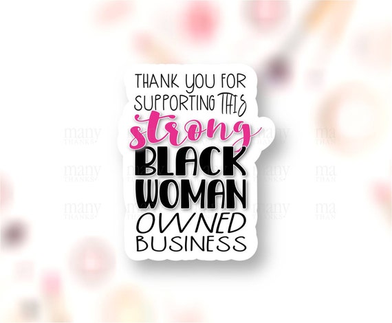Strong Black Woman Owned Business Sticker PNG, Happy Mail Labels for Small Business, Cute Shop Package Supplies, Instant Download for Cricut