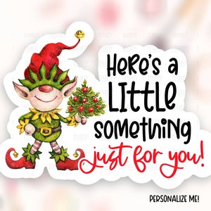 Kerst Elf Pun Small Business Sticker Download PNG, Gratis Gift Shop Labels, Grappig Happy Mail Package Tags, Print Cut Cards Sjabloon SVG