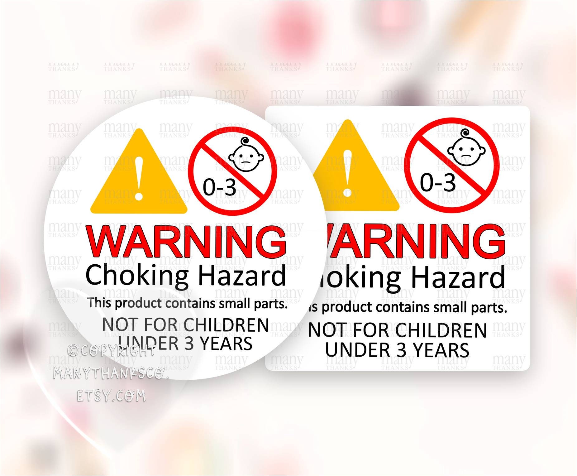 Choking Hazard Sticker PNG Not for Children Under 3 Small - Etsy UK