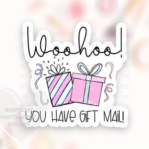 Pegatina de correo de regalo PNG, Etiquetas de correo feliz para pequeñas empresas, Lindos sellos de paquetes de tiendas, Cricut Avery Silhouette Print Cut Descargar SVG