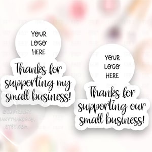 DIY Pegatina personalizada de Etsy PNG, Gracias por apoyar la etiqueta de mi pequeña empresa, Lindo feliz correo agregar sellos de logotipo, Cricut Avery Descargar SVG