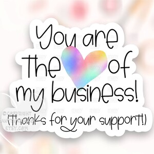 Merci pour votre support Autocollant PNG, Rainbow Heart Happy Mail Labels, Mignon Petite Entreprise Merci Paquet Sceaux, Télécharger Cricut Avery SVG