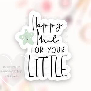 Happy Mail voor uw kleine sticker PNG, Boho Green Star Dank u label, Small Business Shop Pakket Zegels, Cricut Print Cut Download SVG