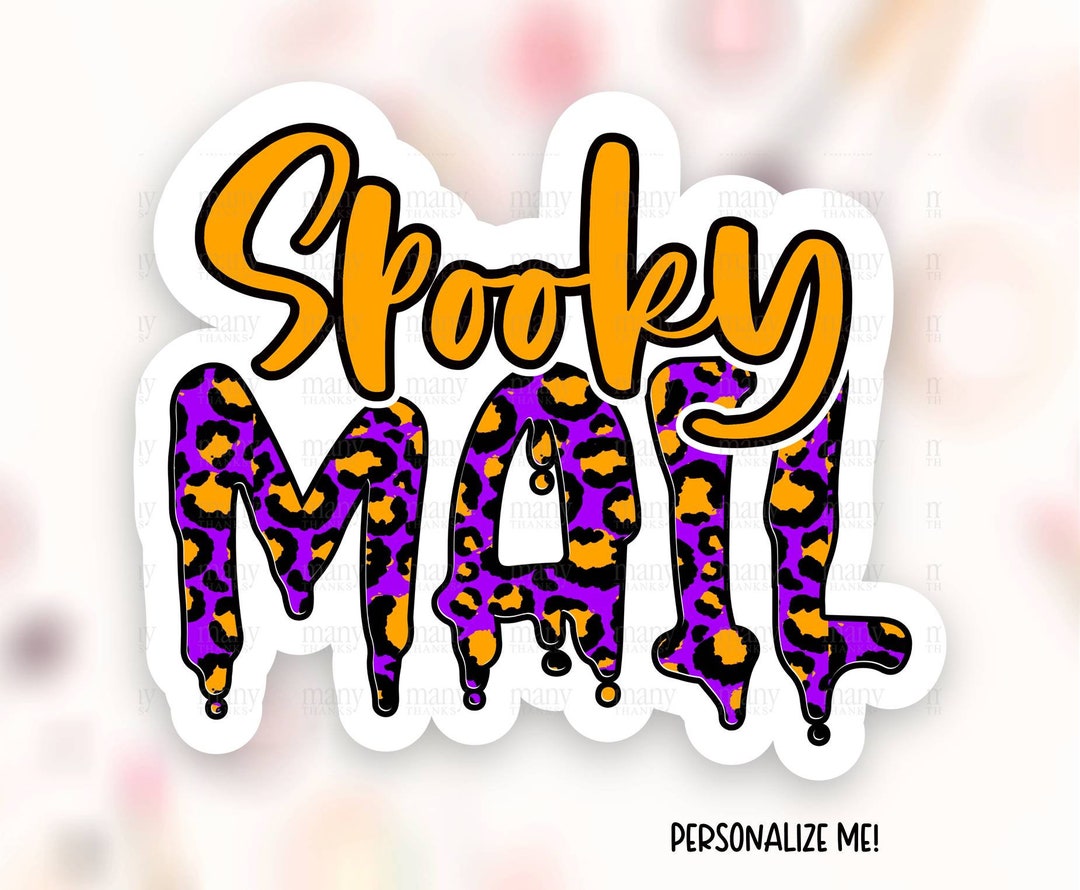 Spooky Mail Halloween Sticker Download PNG Purple Leopard Etsy