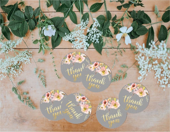 Favor Thank You Stickers 30 Muchas Gracias Thank You Scrapbook Stickers 1.5" Round Envelope Seals Labels A Sweet Thank You Sticker
