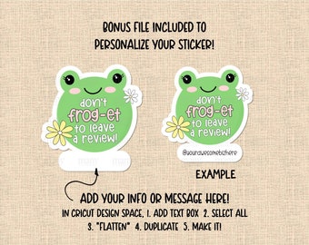 Don't Forget to Leave Review Sticker PNG, Frog Pun Small Don't Forget to Leave Review Sticker PNG, Frog Pun Small