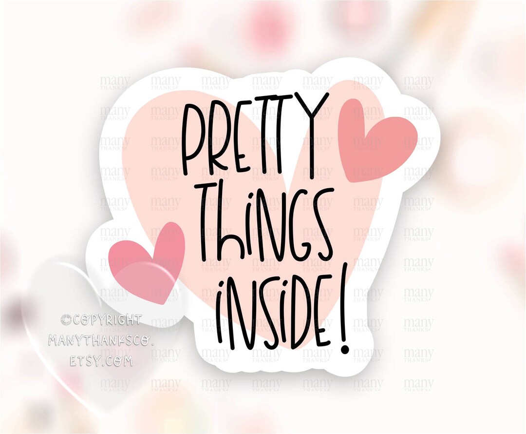 Pretty Things Inside Sticker PNG, Small Business Shop Labels, Blush ...
