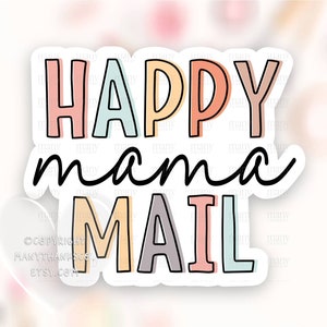 Happy Mama Mail Sticker PNG, Boho Small Business Labels, Cute Thank You Shop Pakket Zeehonden, Cricut Silhouet Avery Print Cut Download SVG