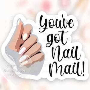 Tienes Nail Mail Sticker PNG, Boho Hand Art Small Business Package Labels, Cute Shop Shipping Supplies, Cricut Silhouette Print Cut SVG