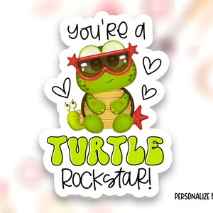 You're a total Rockstar Sticker Download PNG, Lustige Schildkröte Pun Small Business Happy Mail Etiketten, Thank You Package Robben, Print Cut Template