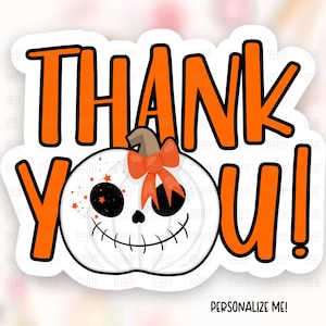 Grazie Halloween Sticker Download, Pumpkin Bow Small Business Happy Mail Label, Shop Package Decal, Cricut Silhouette Template PNG SVG