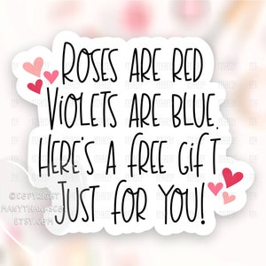 Gratis cadeau sticker PNG, harten kleine bedrijf happy mail labels, schattige Valentijn gedicht dank u pakket zegels, Cricut Avery download SVG