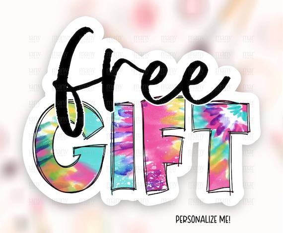 Free Gift Sticker Download, Tie Dye Small Business Happy Mail Labels, Cute Freebies Thank You Shop Package Decals, Cricut Avery Template PNG