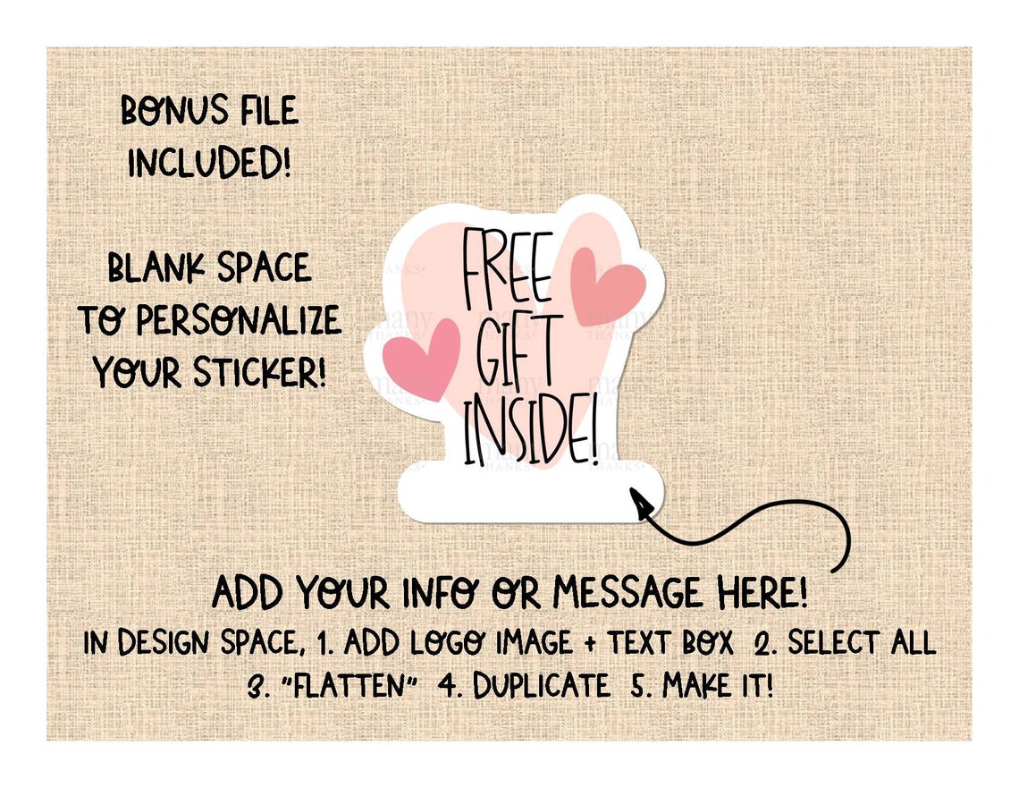 Free Gift Inside Sticker PNG, Small Business Shop Labels, Blush Pink ...