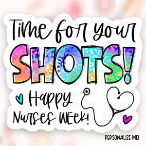 Happy Nurses Week Sticker Scarica PNG, Funny Pun Small Business Happy Mail Label, Medical Appreciation Package Decal, Print Cut Template