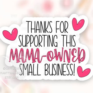 Mama Owned Small Business Sticker PNG, Pink Herzen Happy Mail Etiketten, Süße Dankes-Paket Siegel, Cricut Avery Silhouette Print Cut SVG