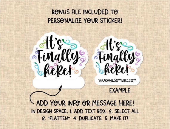 It's Finally Here Sticker PNG, Fun Confetti Thank You Shop