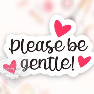 Wees alsjeblieft zacht sticker PNG, harten buigen envelopzegels niet, handvat met zorg klein bedrijf label, schattige winkelbenodigdheden, Cricut Avery SVG