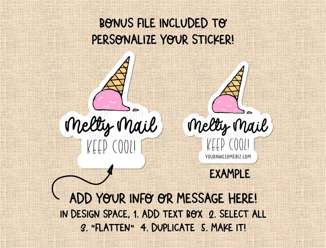 Keep Cool Sticker PNG Melty Mail Small Business Thank You | Etsy