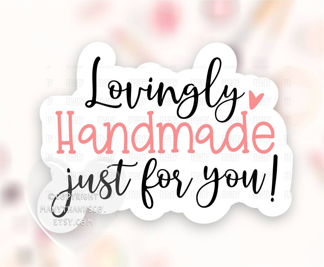 Lovingly Handmade for You Sticker PNG, Cute Boho Small Business Happy