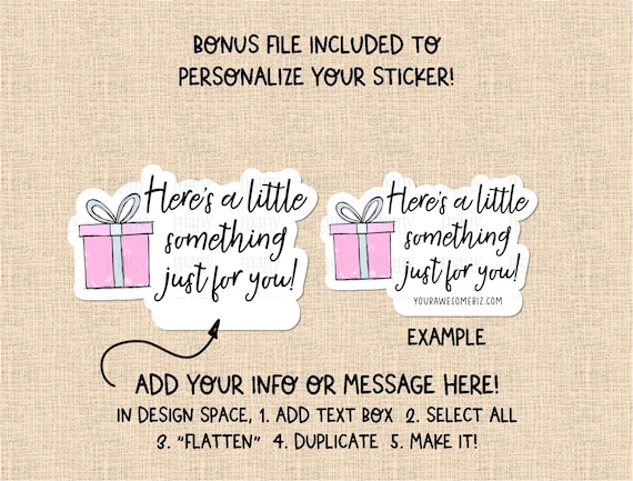 Die Cut Bow Sticker. Personalised Cute Happy Post, Happy Mail
