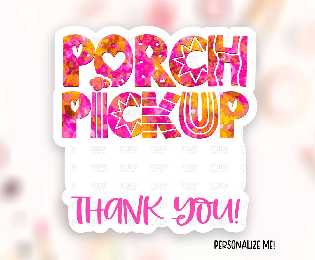 Porch Pickup Sticker Download PNG Pink Yellow Small Business Etsy